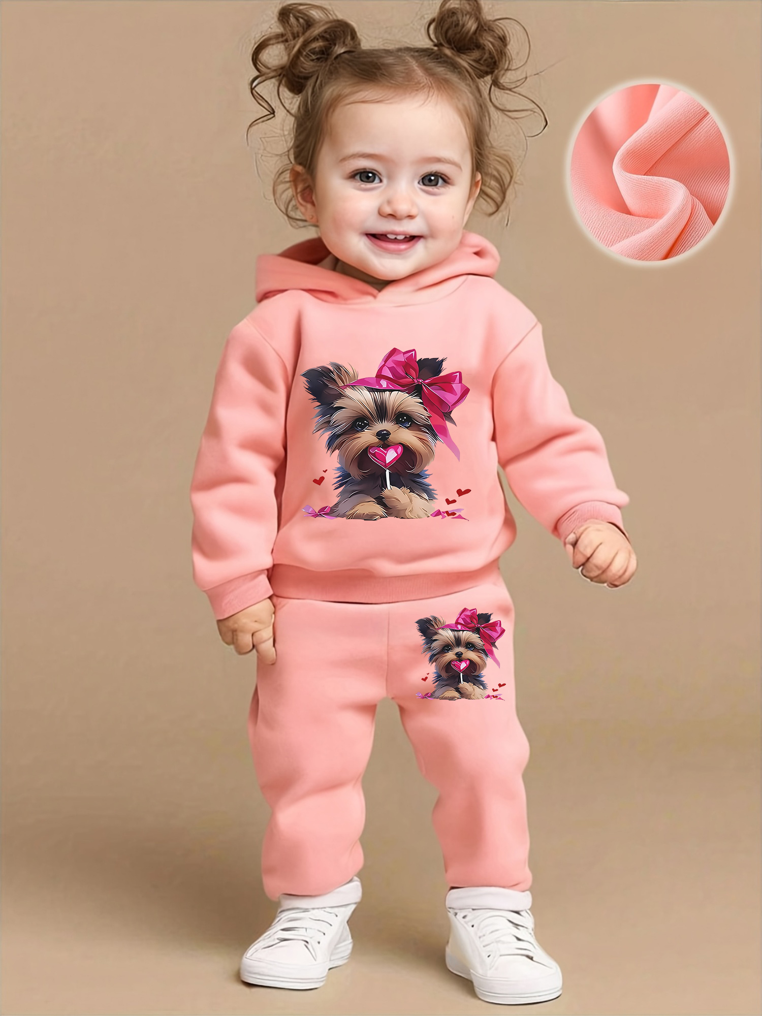 Baby Clothing Cheap - Big sale heart Dog Pink fleece