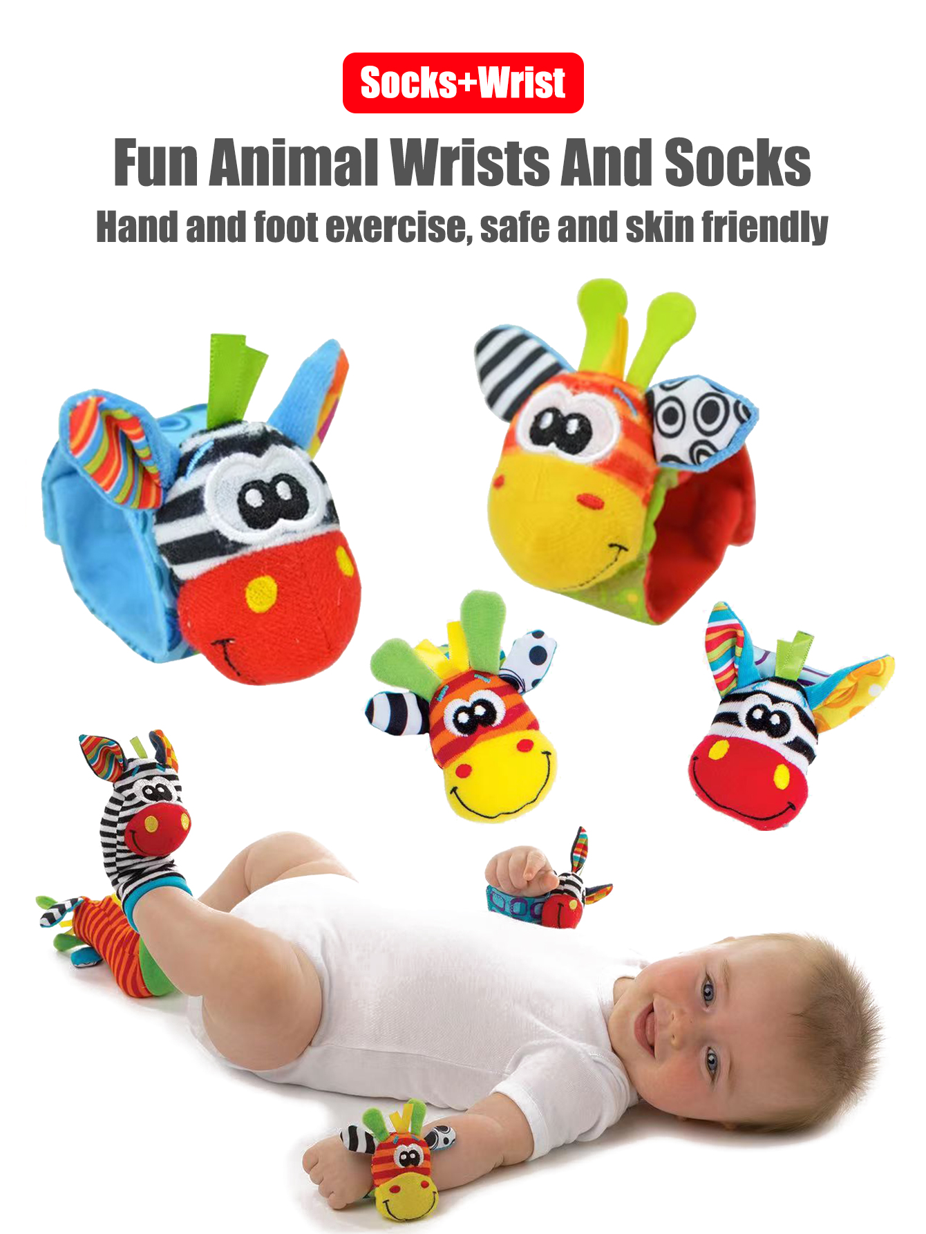 4pcs/Set Baby Infant Wrist Rat - Toddler Sock Set ulasan dan harga