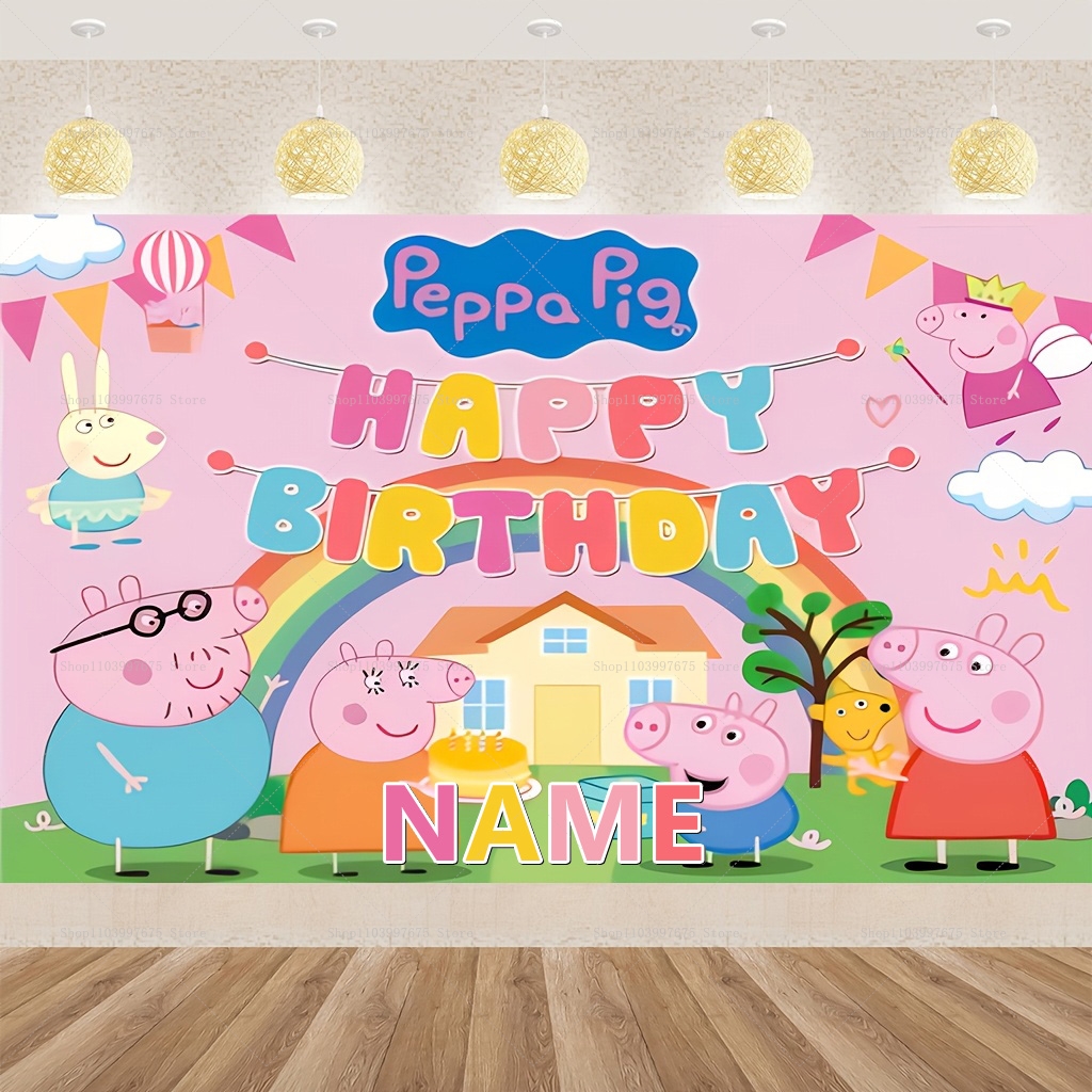 Custom Name Cartoon Peppa Pig  - Baby Clothing Names ulasan dan harga