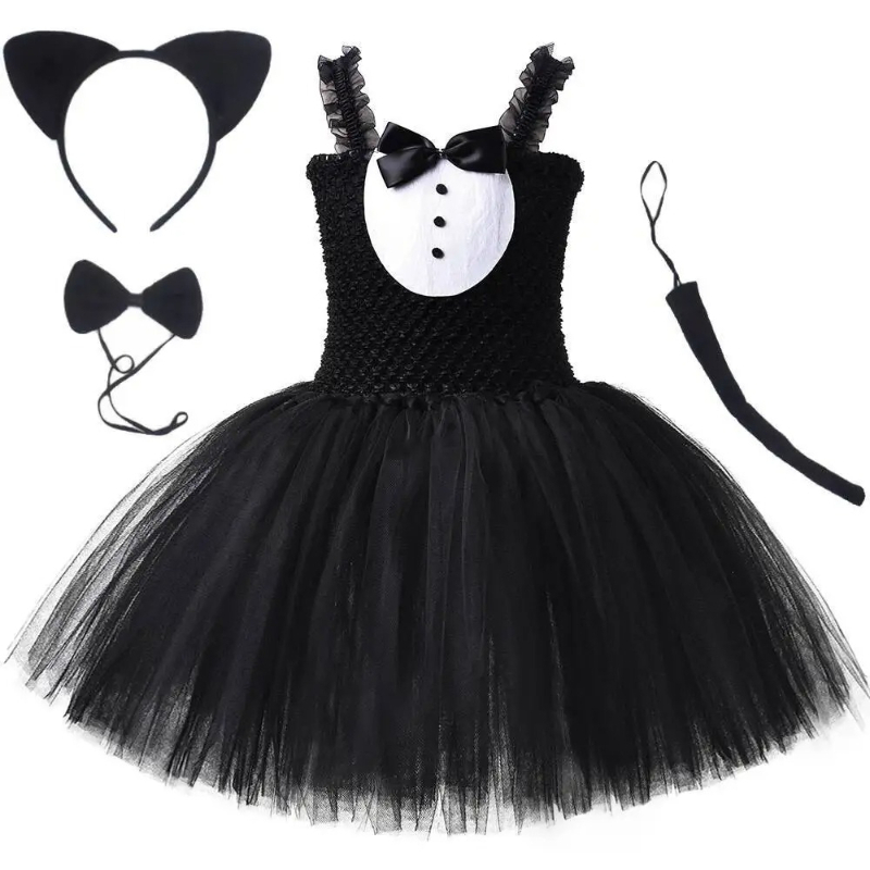White Black Cat Tutu Dress for - Baby Clothing For Girls ulasan dan harga