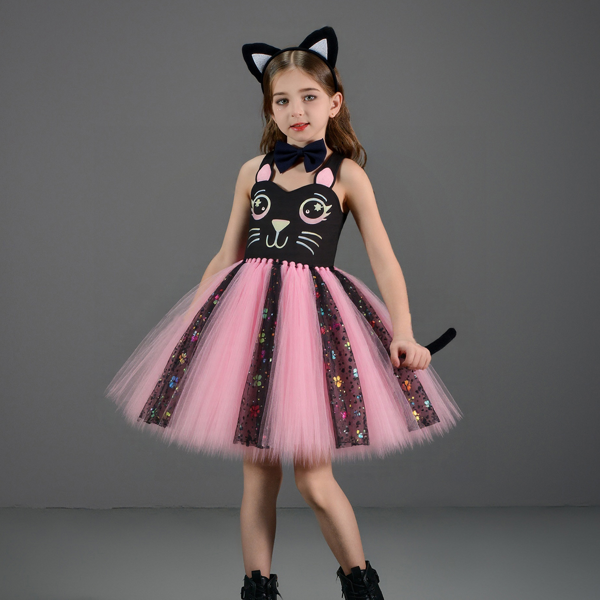Pink Black Cat Tutu Dress for  - Baby Clothing For Girls ulasan dan harga