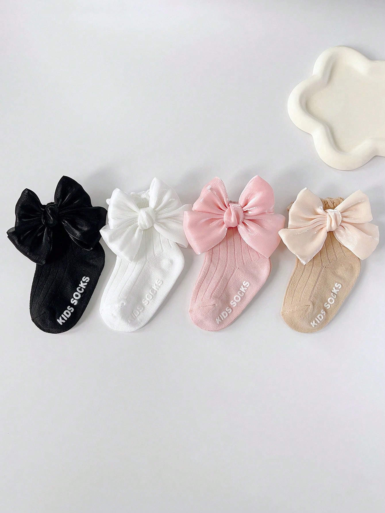 4 Pairs Baby Bow Soft Learning - Toddler Sock Set ulasan dan harga