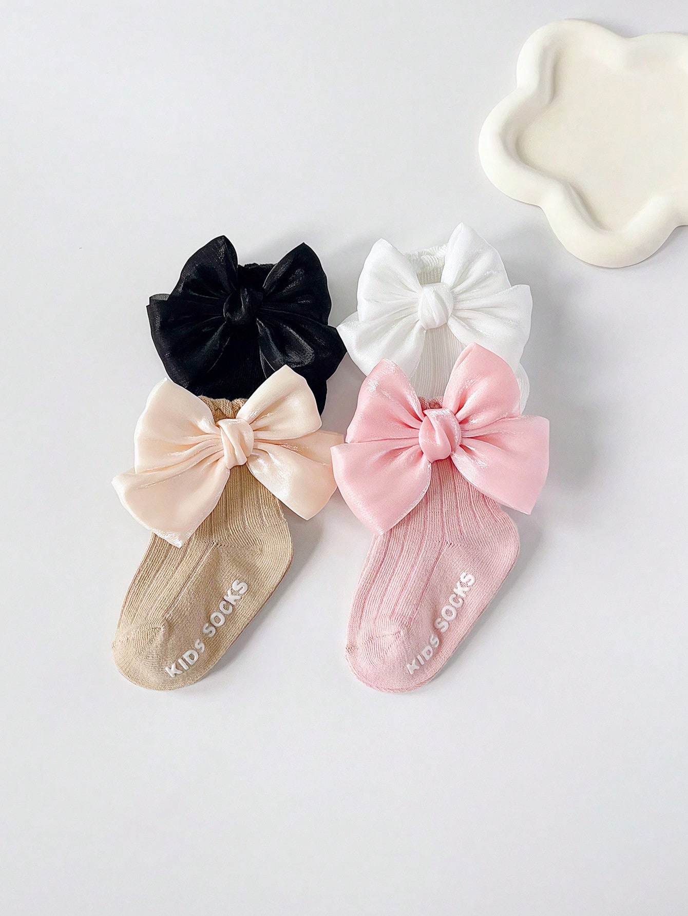 4 Pairs Baby Bow Soft Learning - Toddler Sock Set ulasan dan harga