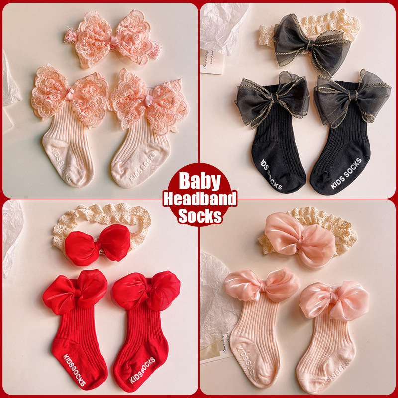 Baby Lace Headband with Ruffle - Toddler Sock Set ulasan dan harga