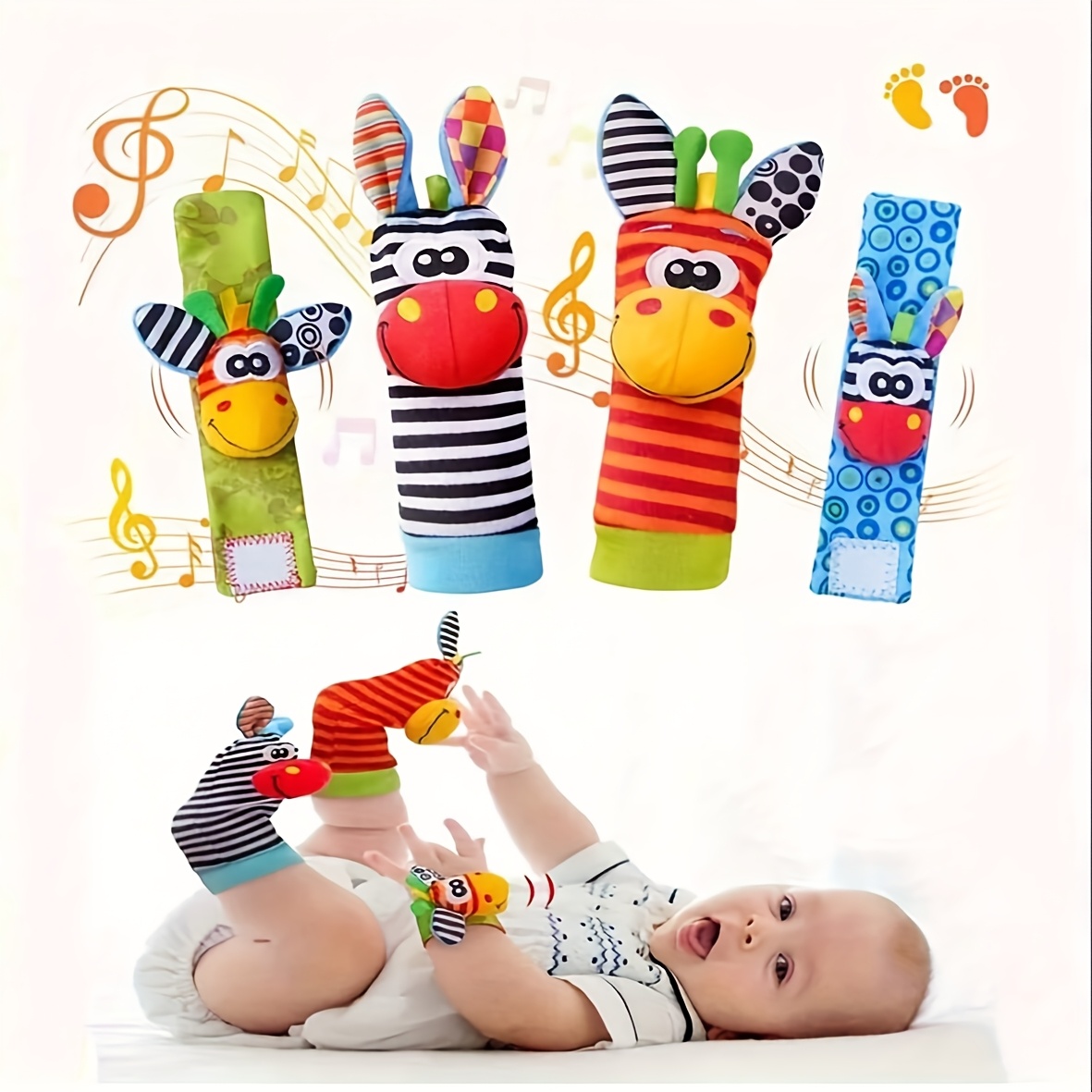 4pcs/Set Baby Infant Wrist Rat - Toddler Sock Set ulasan dan harga