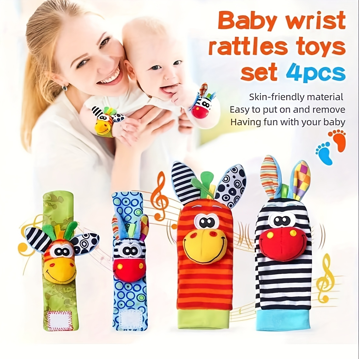 4pcs/Set Baby Infant Wrist Rat - Toddler Sock Set ulasan dan harga