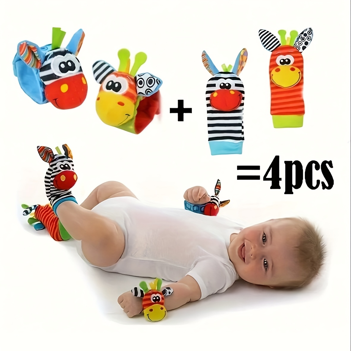 4pcs/Set Baby Infant Wrist Rat - Toddler Sock Set ulasan dan harga