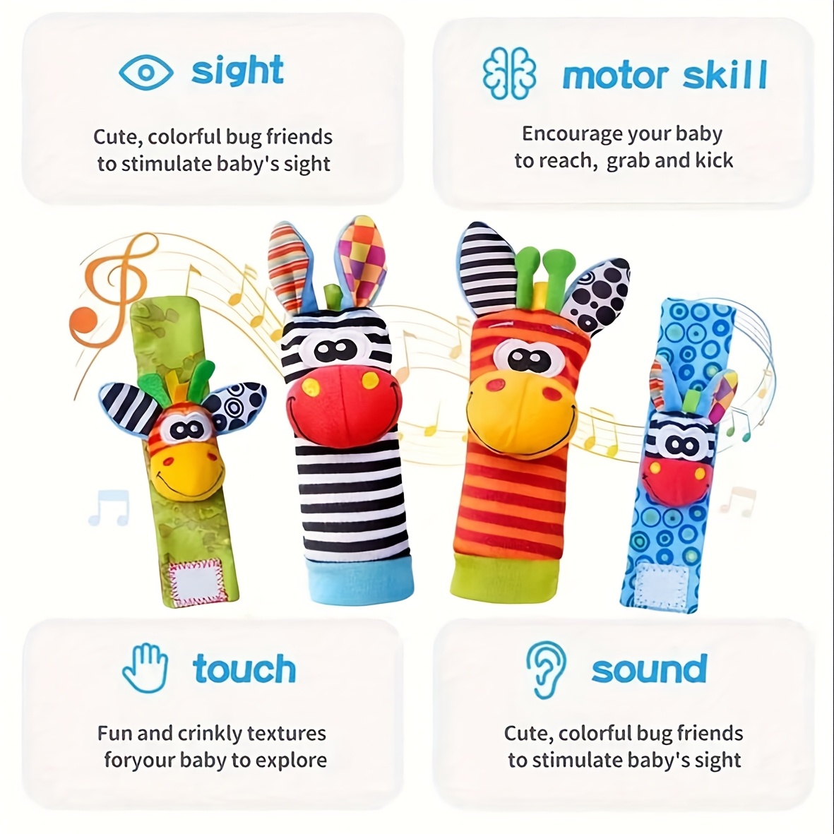 4pcs/Set Baby Infant Wrist Rat - Toddler Sock Set ulasan dan harga