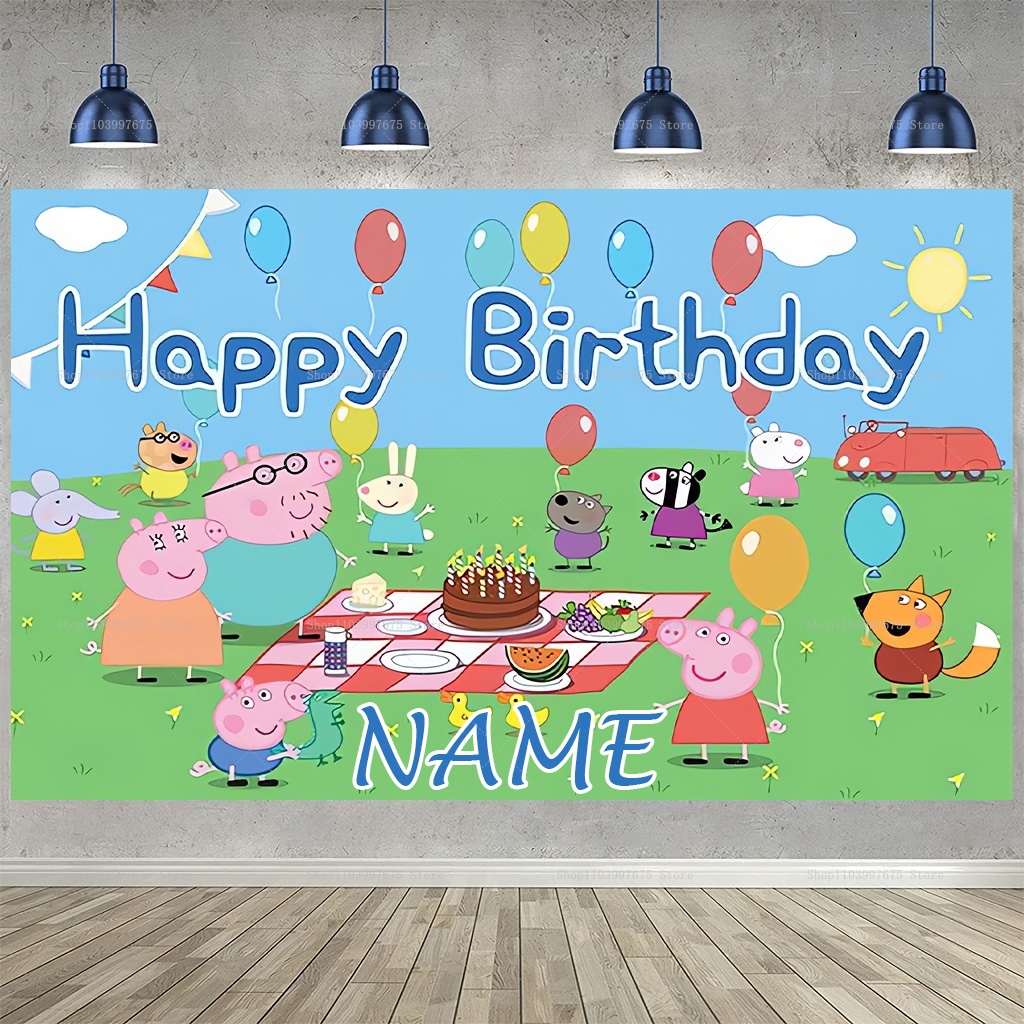 Custom Name Cartoon Peppa Pig  - Baby Clothing Names ulasan dan harga